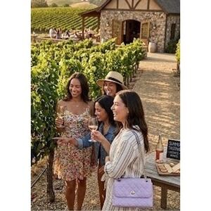 Kate Spade lilac Quilted Natalia Leather Flap Shoulder Bag Chain Strap